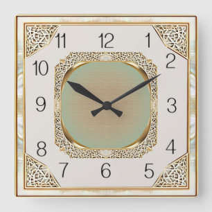 Art Deco Elegante Muur Vierkante Klok