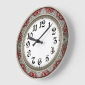Art Deco Elegante Rode Muur Grote Klok (Hoek)