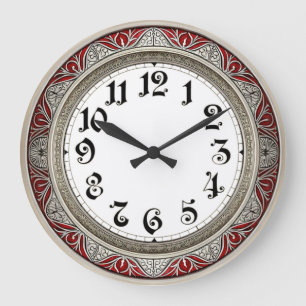 Art Deco Elegante Rode Muur Grote Klok