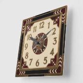 Art Deco Elegante Rood Vierkante Klok (Hoek)