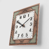 Art Deco Elegante Roze Vierkante Klok (Hoek)