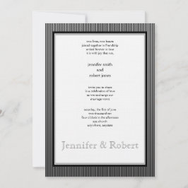 Art Deco Elegante Streep Bruiloft Uitnodiging