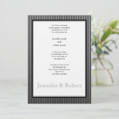 Art Deco Elegante Streep Bruiloft Uitnodiging (Staand voorkant)