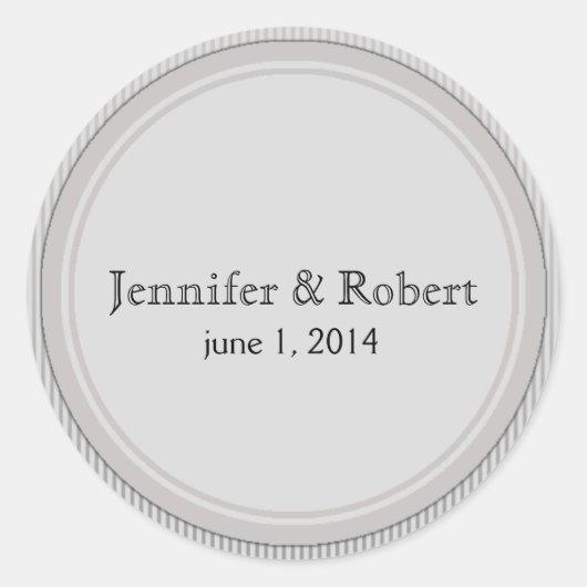 Art Deco Elegante Streep Ronde Sticker (Voorkant)