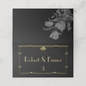 Art Deco Elegante Tafel Plaats Kaart Plaatskaartje (Buitenkant ongevouwen)