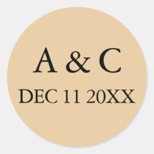 Art Deco Elegante Trouwdag Ronde Sticker