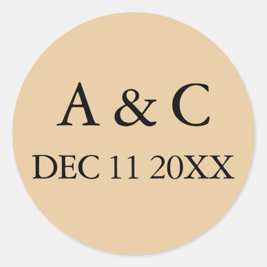 Art Deco Elegante Trouwdag Ronde Sticker (Voorkant)