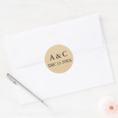 Art Deco Elegante Trouwdag Ronde Sticker (Envelop)