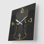 Art Deco Elegante Zwart Vierkante Klok (Hoek)