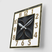 Art Deco Elegante Zwart Vierkante Klok (Hoek)