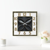 Art Deco Elegante Zwart Vierkante Klok (Huis)