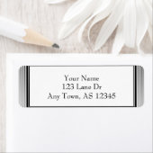 Art Deco Elegante zwart-witte streep Etiket (Insitu)