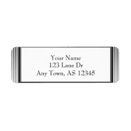Art Deco Elegante zwart-witte streep Etiket