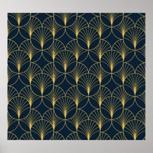 Art Deco Elegantie: Fan Motieven Poster