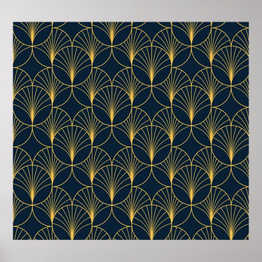 Art Deco Elegantie: Fan Motieven Poster (Voorkant)