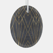 Art Deco Elegantie: geometrische glamour Glas Ornament (Voorkant Rechts)