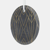 Art Deco Elegantie: geometrische glamour Glas Ornament (Voorkant links)