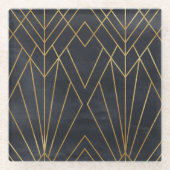 Art Deco Elegantie: geometrische glamour Glazen Onderzetter (Voorkant)