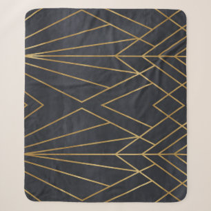 Art Deco Elegantie: geometrische glamour Sherpa Deken
