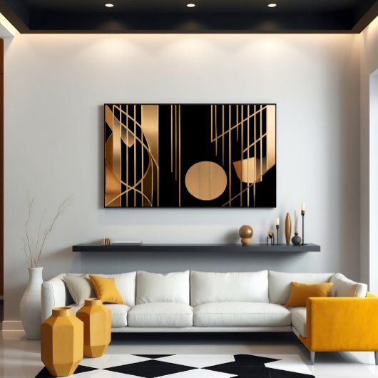 Art Deco Elegantie Gouden Lijnen Poster
