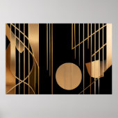 Art Deco Elegantie Gouden Lijnen Poster (Voorkant)