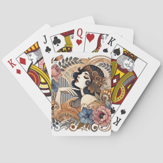 Art Deco Elegantie Pokerkaarten (Achterkant)