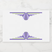 Art deco element in purple & lemon voedselcontainer etiket (Enkel label)