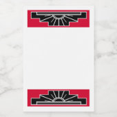 Art deco element in red & black food label voedselcontainer etiket (Enkel label)