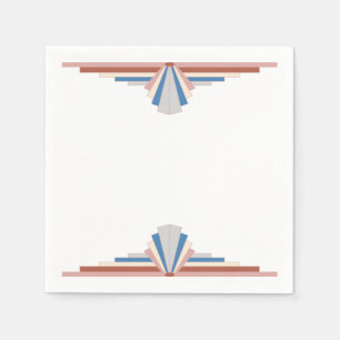 Art deco elementen in roos goud & blauw12g servet