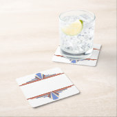 Art deco elementen in roos goud & blauw 10d kartonnen onderzetters (Insitu)