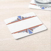 Art deco elementen in roos goud & blauw 10d kartonnen onderzetters (Schuin)