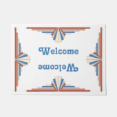 Art deco elementen in roos goud, bruin & blauw mat (Voorkant)