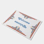 Art deco elementen in roos goud, bruin & blauw mat (Schuin)