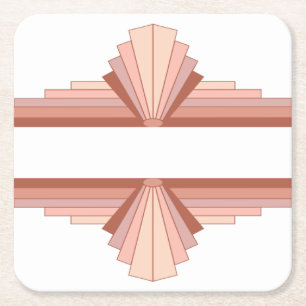 Art deco elementen in volledig roos gouden palet10 kartonnen onderzetters