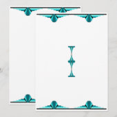 Art deco elements in teal green menu (Voorkant / Achterkant)