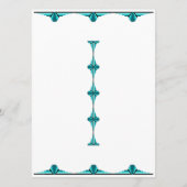 Art deco elements in teal green menu (Achterkant)
