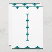 Art deco elements in teal green menu (Voorkant / Achterkant)