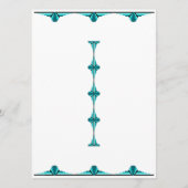 Art deco elements in teal green menu (Voorkant)