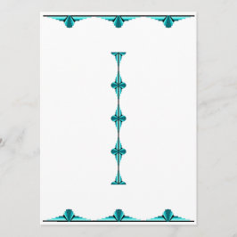 Art deco elements in teal green menu