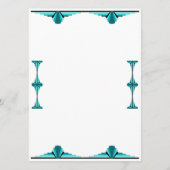 Art deco elements in teal green menu (Achterkant)