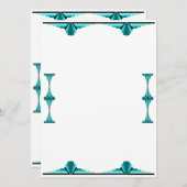 Art deco elements in teal green menu (Voorkant / Achterkant)