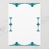 Art deco elements in teal green menu (Voorkant)