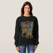 Art Deco Elephant Hathi Howda Soft Chakra Rainbow Trui (Voorkant volledig)