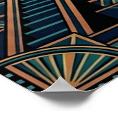 Art Deco Elephant Pyramid Golden Sunset Poster (Hoek)