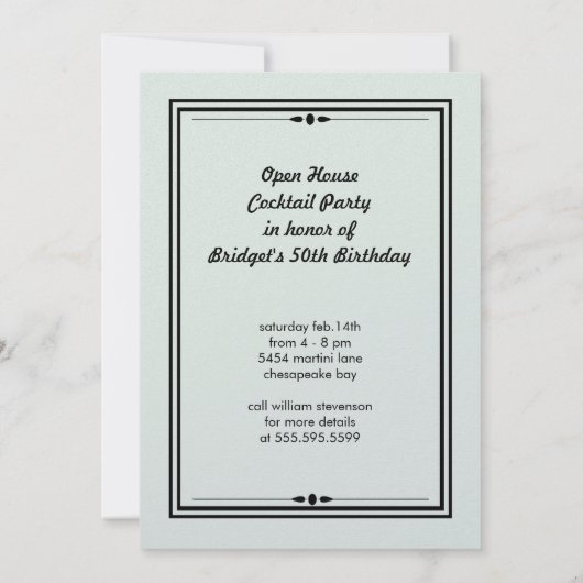 Art Deco Elite Sophisticated Party Kaart (Achterkant)