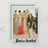 Art Deco Elite Sophisticated Party Kaart (Voorkant / Achterkant)
