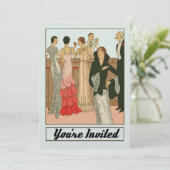 Art Deco Elite Sophisticated Party Kaart (Staand voorkant)