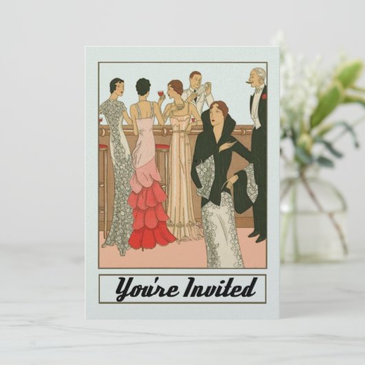  Art Deco Elite Sophisticated Party Kaart (Staand voorkant)