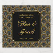 Art Deco Embroidered-Style Wedding Champagne  Sparkling Wijnetiket (Enkel label)