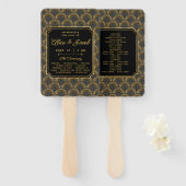 Art Deco Embroidered-Style Wedding Program Handwaaier (Voorkant en achterkant)